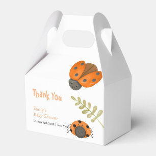 Forest Watercolor Little Ladybug Baby Shower Favour Box