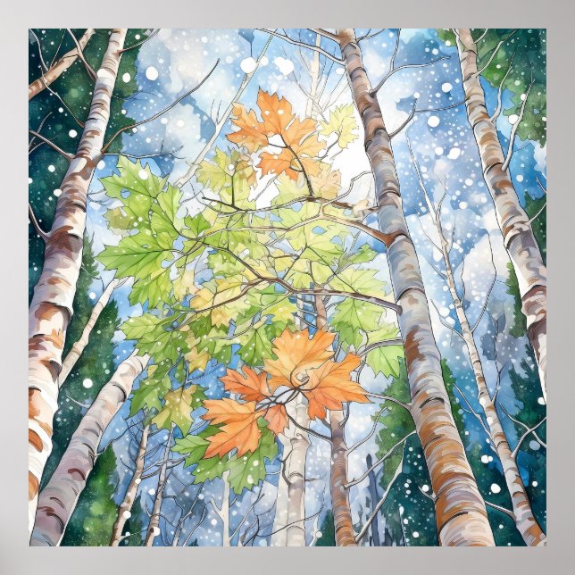 Forest Watercolor Painting Art Print  (Front)
