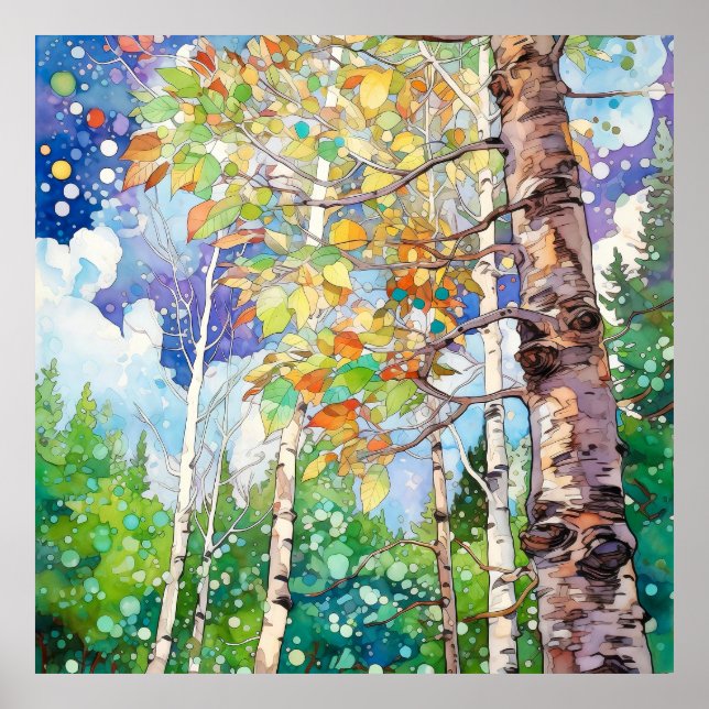 Forest Watercolor Painting Art Print  (Front)