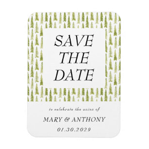 Forest Watercolor Save the Date Magnet