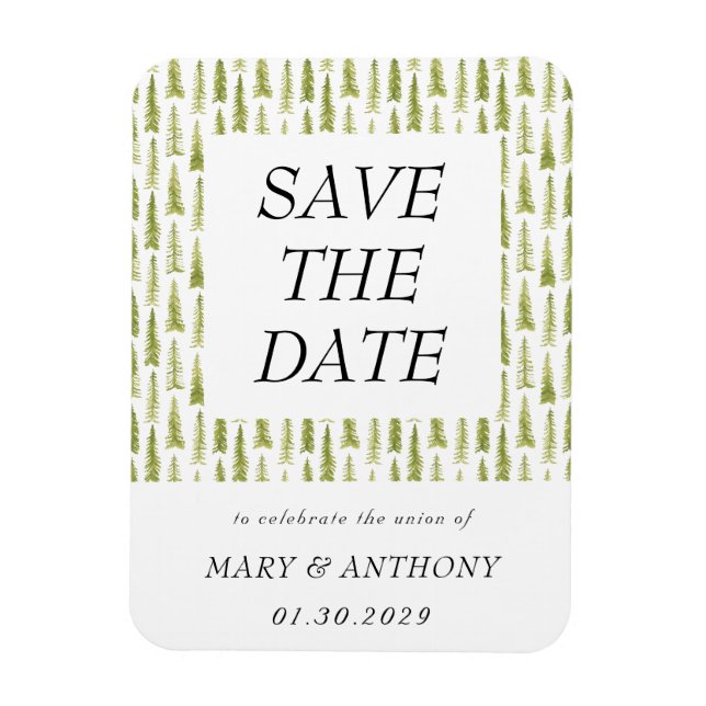 Forest Watercolor Save the Date Magnet (Vertical)
