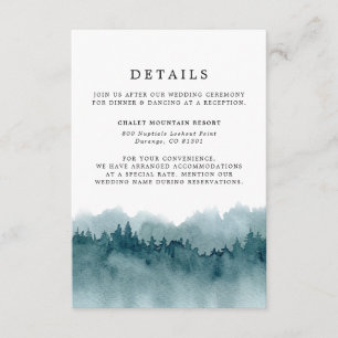 Forest Watercolor Wedding Details Enclosure Card
