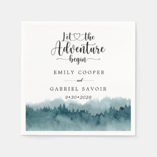 Forest Watercolor Wedding Napkin