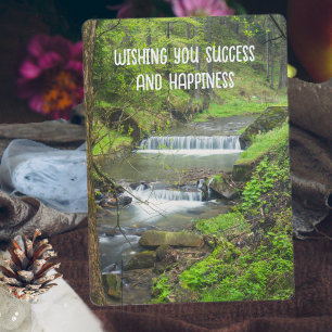 Forest waterfall holiday card