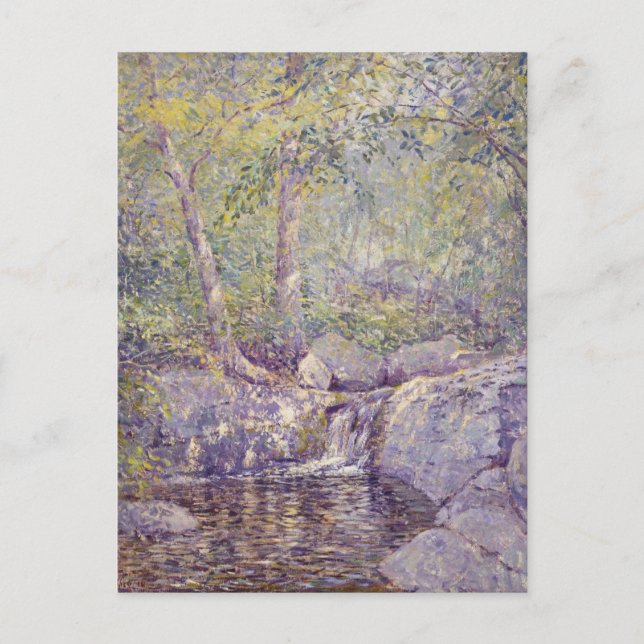 Forest Waterfall Painting Postcard (Front)