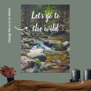 Forest waterfall poster