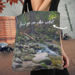 Forest waterfall  tote bag
