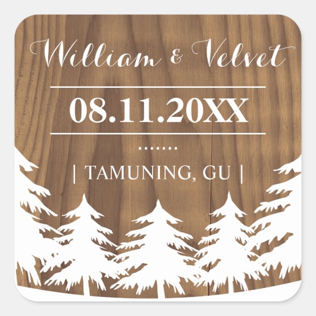 Forest Wedding Favour Stickers (Front)