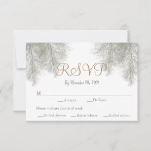 Forest Wedding Mountain Wedding A Winter Wedding RSVP Card