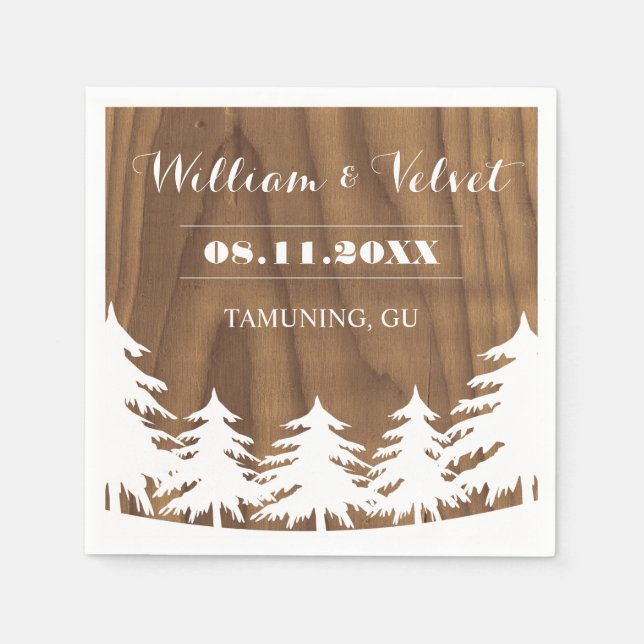 Forest Wedding Napkins (Front)