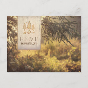 Forest Wedding RSVP Invitation Postcard