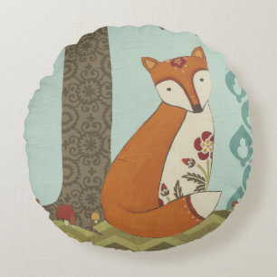 Forest Whimsy III Round Cushion
