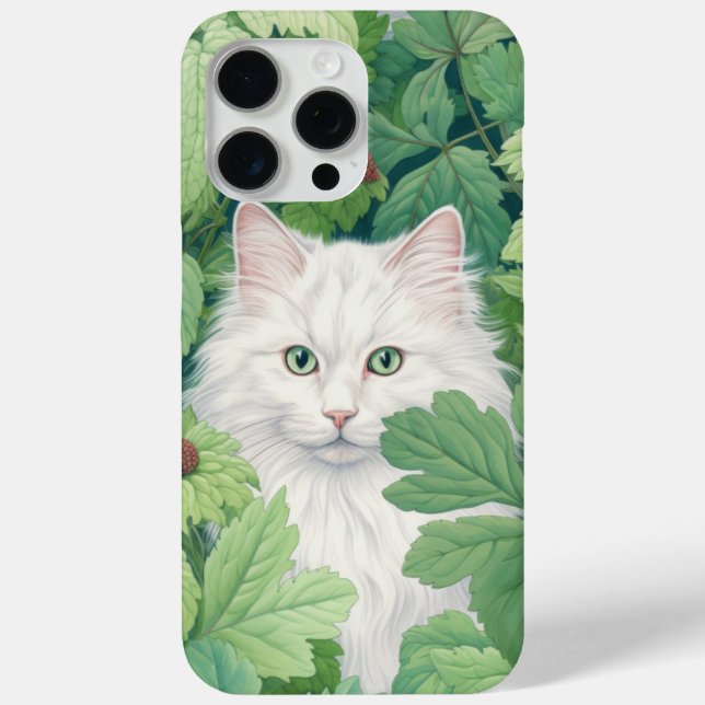Forest Whispers White Cat With Green Eyes Case-Mate iPhone Case (Back)