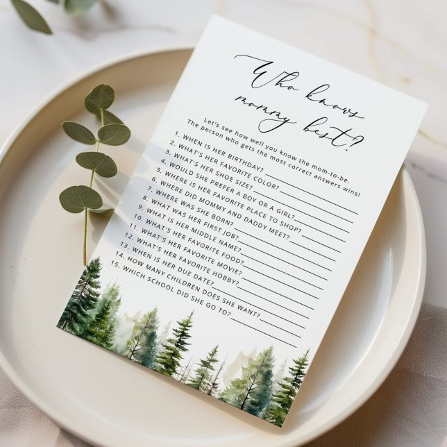 Forest Who knows mummy best baby shower game (Creator Uploaded)