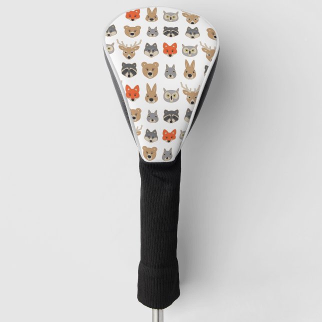 Forest Wild Animals Illustration Golf Head Cover (Front)