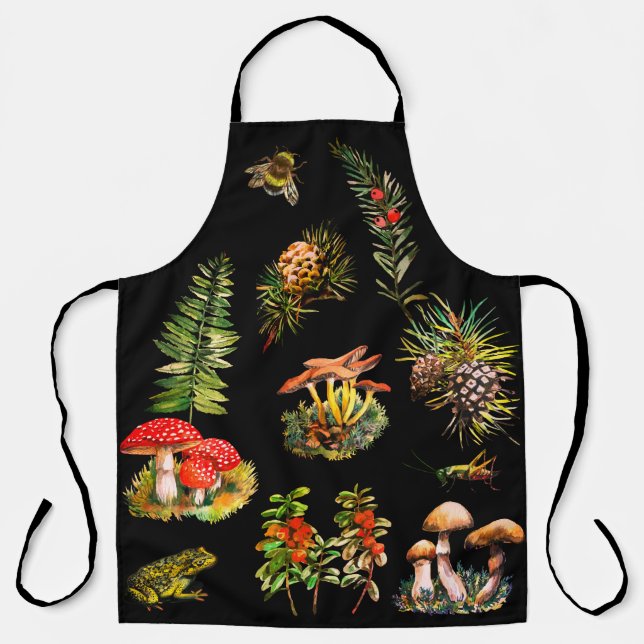 Forest, wild mushrooms apron (Front)