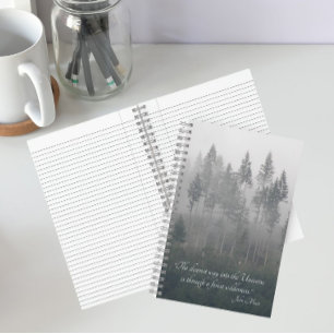 Forest Wilderness Photo with John Muir Quote Notebook