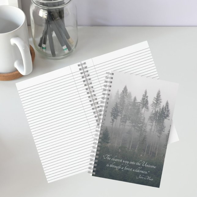 Forest Wilderness Photo with John Muir Quote Notebook (In Situ)