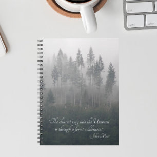 Forest Wilderness Photo with John Muir Quote Notebook