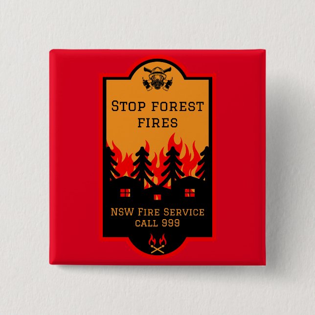 Forest Wildfire Prevention 15 Cm Square Badge (Front)