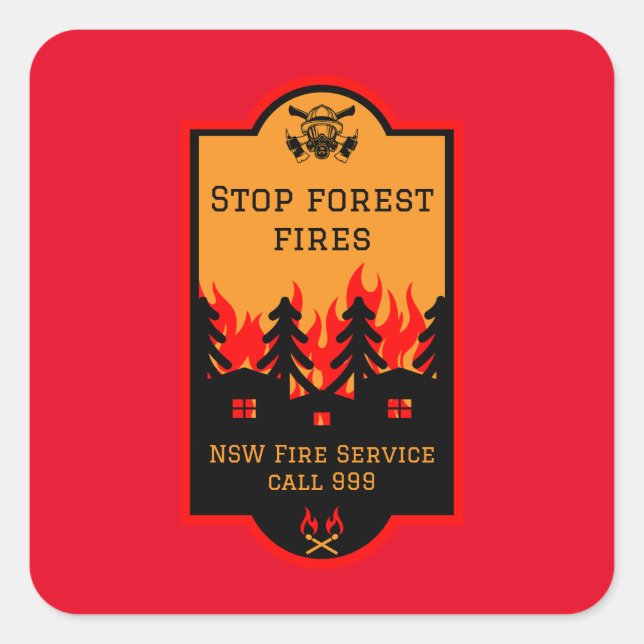 Forest Wildfire Prevention Square Sticker (Front)