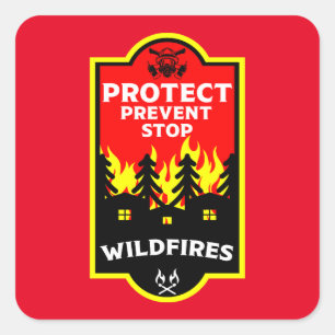 Forest Wildfire Prevention Square Sticker