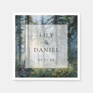 Forest Wildflower Floral Rustic Wedding Napkin