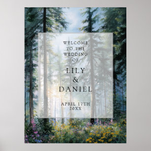 Forest Wildflowers Floral Wedding Welcome Sign