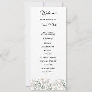 Forest Wildflowers Wedding Program