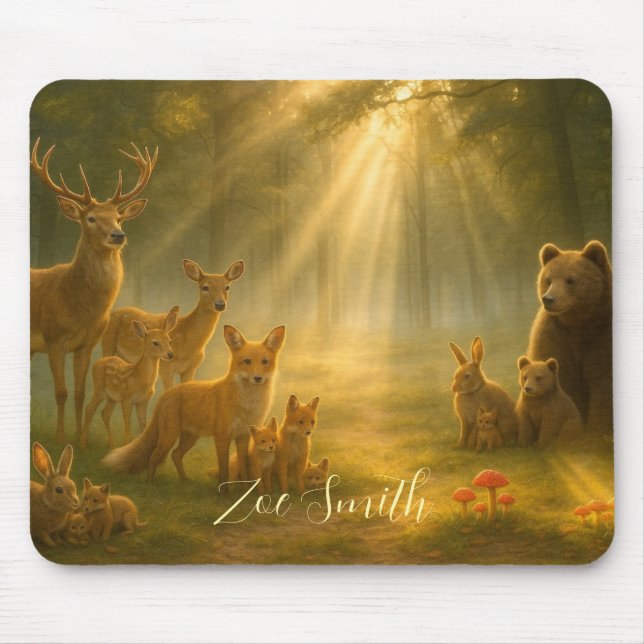 Forest wildlife animals - Personalized  Mouse Pad (Front)
