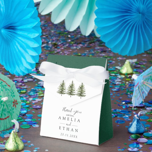Forest Wintre Watercolor Wedding Favour Box (Party)
