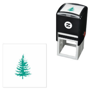 Forest Wintre Watercolor Wedding Self-inking Stamp