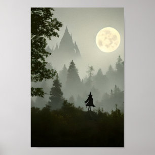 Forest Witch Art - Halloween Poster