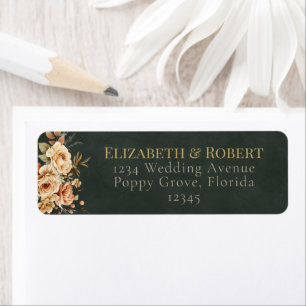 Forest Witch Green Floral Wedding Address Label Return Address Label