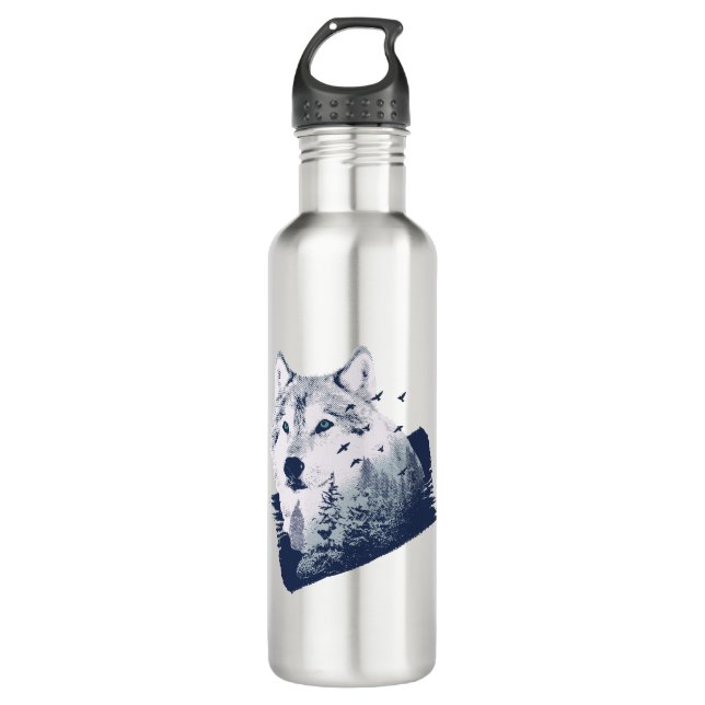 Forest Wolf 710 Ml Water Bottle (Front)