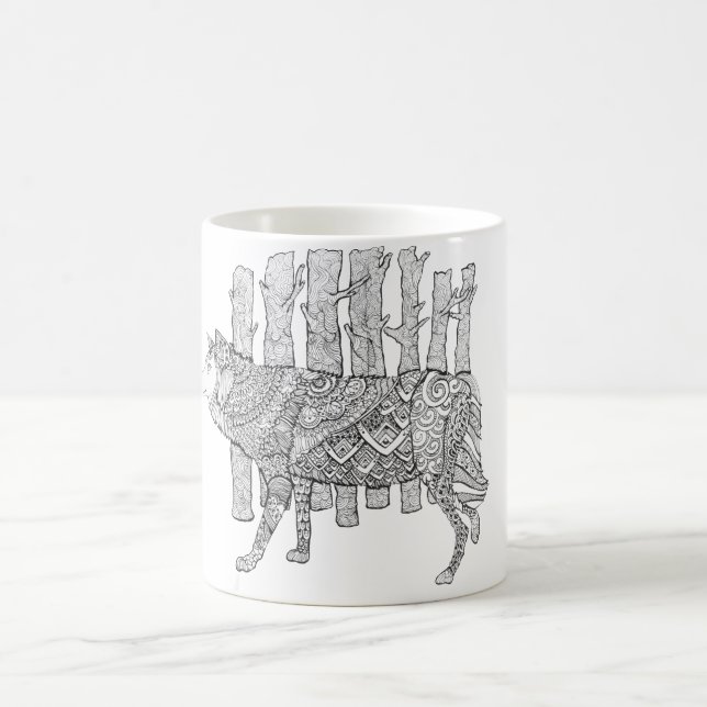 Forest wolf coffee mug (Center)