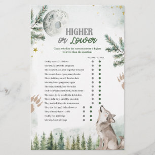 Forest Wolf Higher or Lower Games Card