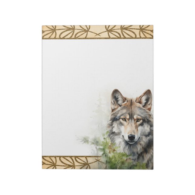 Forest Wolf Woodland Animals Nature Themed Notepad (Rotated)