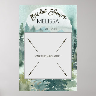 Forest Wonder Rustic Bridal Shower Photo Booth Poster
