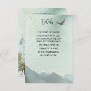Forest Wonder Rustic Pine Wedding Details Card