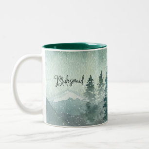 Forest Wonder Wedding Memory Bridesmaid Two-Tone Coffee Mug