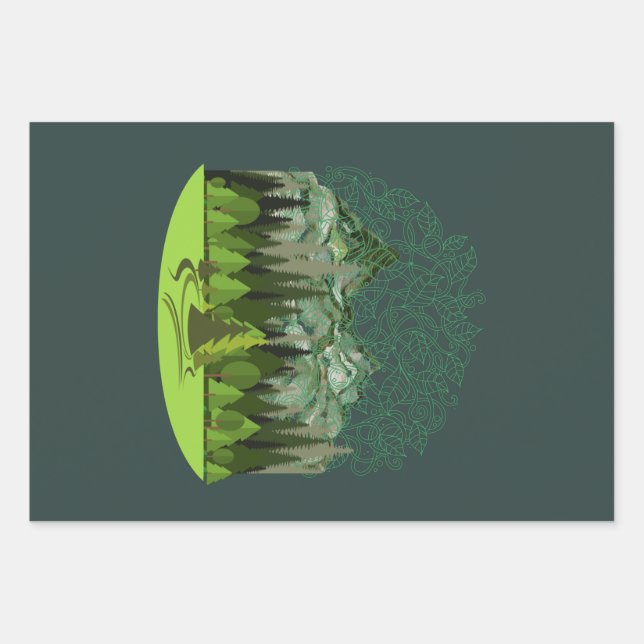 Forest, Wood, Nature Wrapping Paper Sheet (Front)