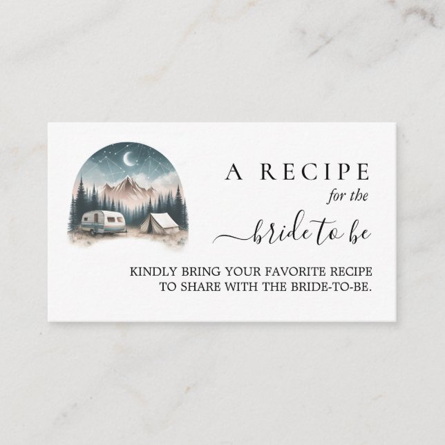 Forest Wood Sky Tree Fire Camping Bridal Shower Enclosure Card (Front)