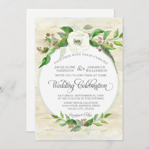 Forest Wood Woodland BOHO Fall Summer Watercolor Invitation