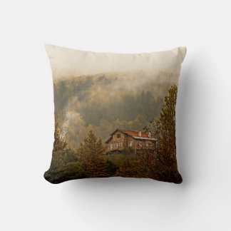 Forest Wooden House: Tranquil Scene Cushion