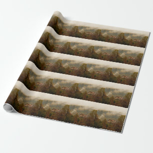 Forest Wooden House: Tranquil Scene Wrapping Paper