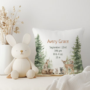 Forest Woodland Animals Baby Details Cushion