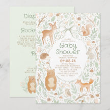 Forest Woodland Animals Baby Shower All in One