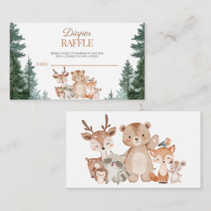 Forest Woodland Animals Baby Shower Diaper Raffle Enclosure Card
