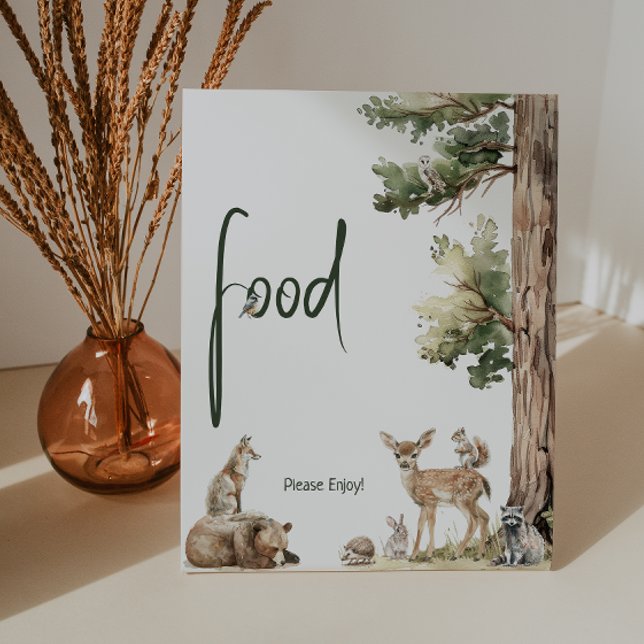 Forest Woodland Animals Baby Shower Food Pedestal Sign (Creator Uploaded)